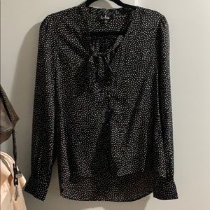 Black and white polka dot blouse